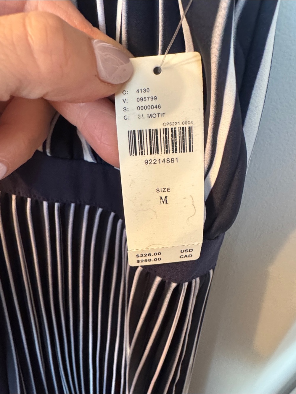 Anthropologie Navy and White Striped Halter Midi Dress - Picture 4 of 7